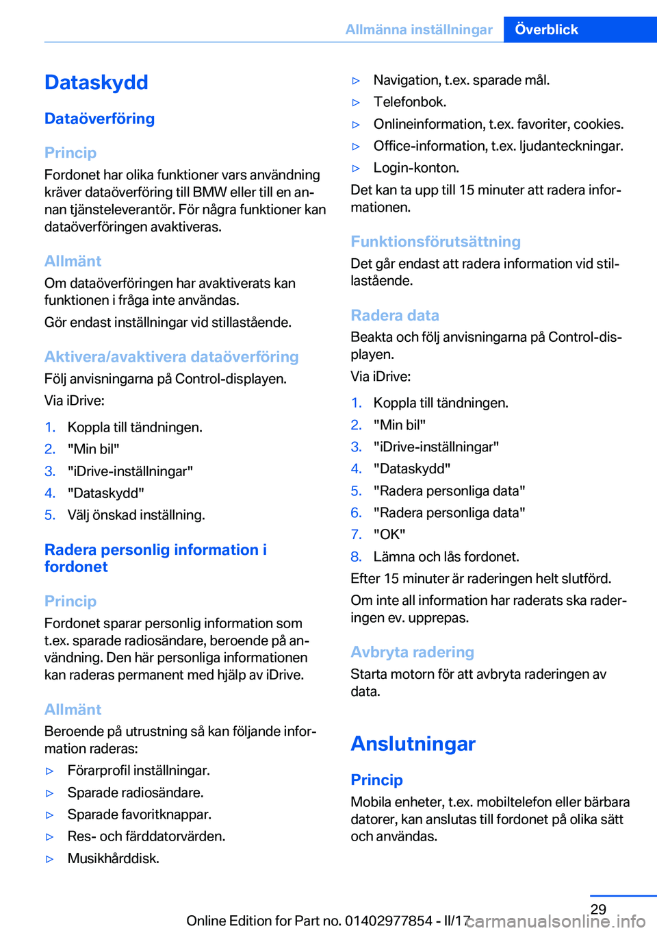 BMW X3 2017  InstruktionsbÖcker (in Swedish) �D�a�t�a�s�k�y�d�d�D�a�t�a�