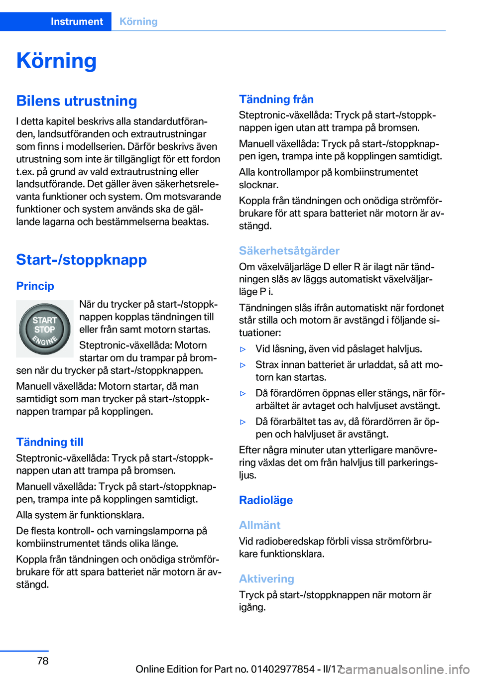BMW X3 2017  InstruktionsbÖcker (in Swedish) �K�