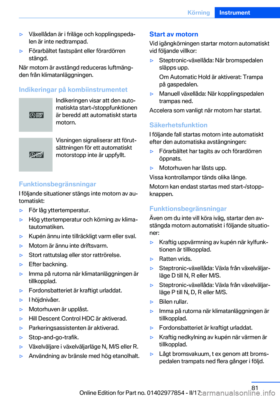 BMW X3 2017  InstruktionsbÖcker (in Swedish) 'y�V�ä�x�e�l�l�å�d�a�n� �ä�r� �i� �f�r�i�l�ä�g�e� �o�c�h� �k�o�p�p�l�i�n�g�s�p�e�d�aj�l�e�n� �ä�r� �i�n�t�e� �n�e�d�t�r�a�m�p�a�d�.'y�F�ö�r�a�r�b�ä�l�t�e�t� �f�a�s�t�s�p�ä�n�t� �e�l�l
