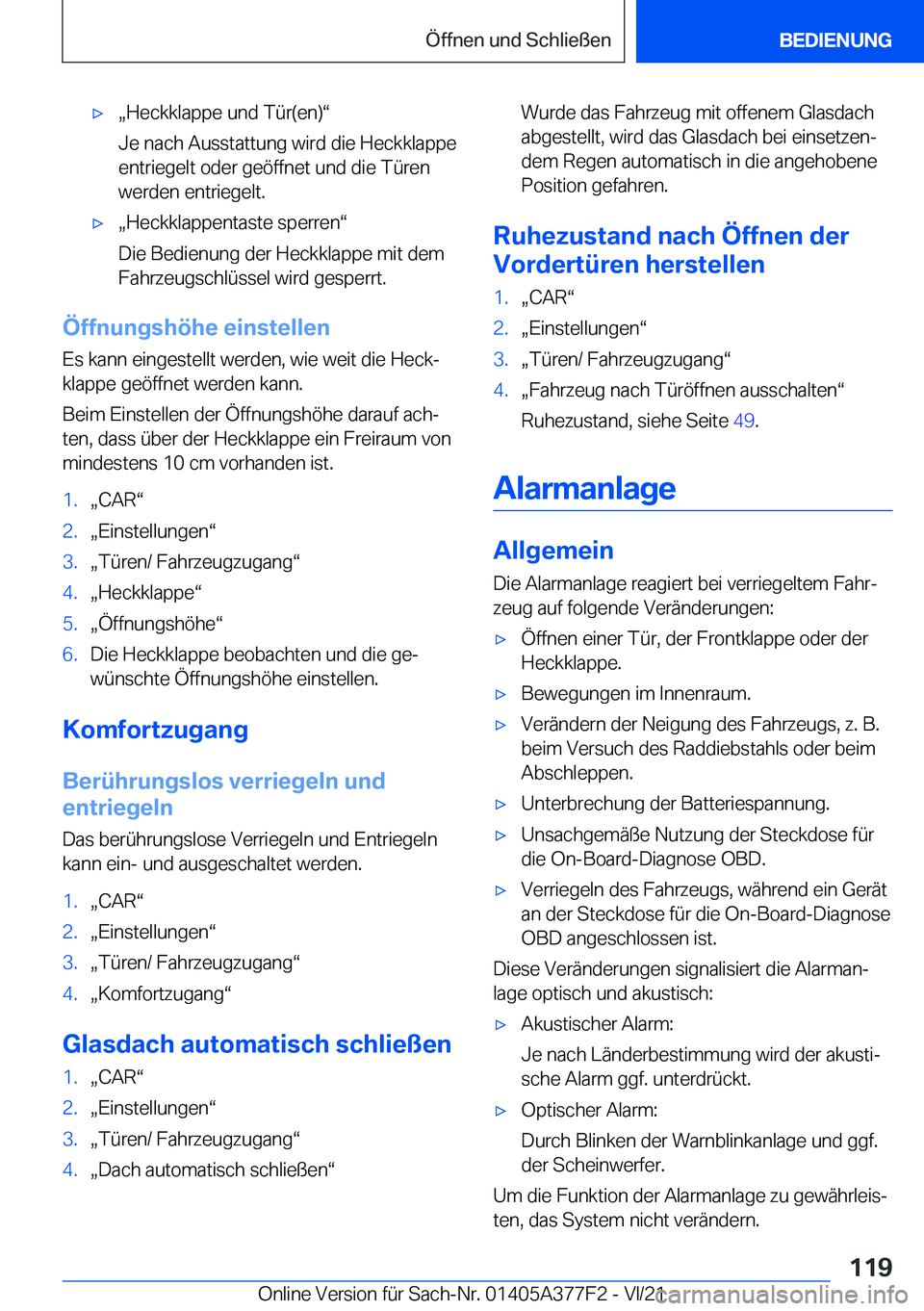 BMW X3 M 2022  Betriebsanleitungen (in German) 'xx�H�e�c�k�k�l�a�p�p�e��u�n�d��T�