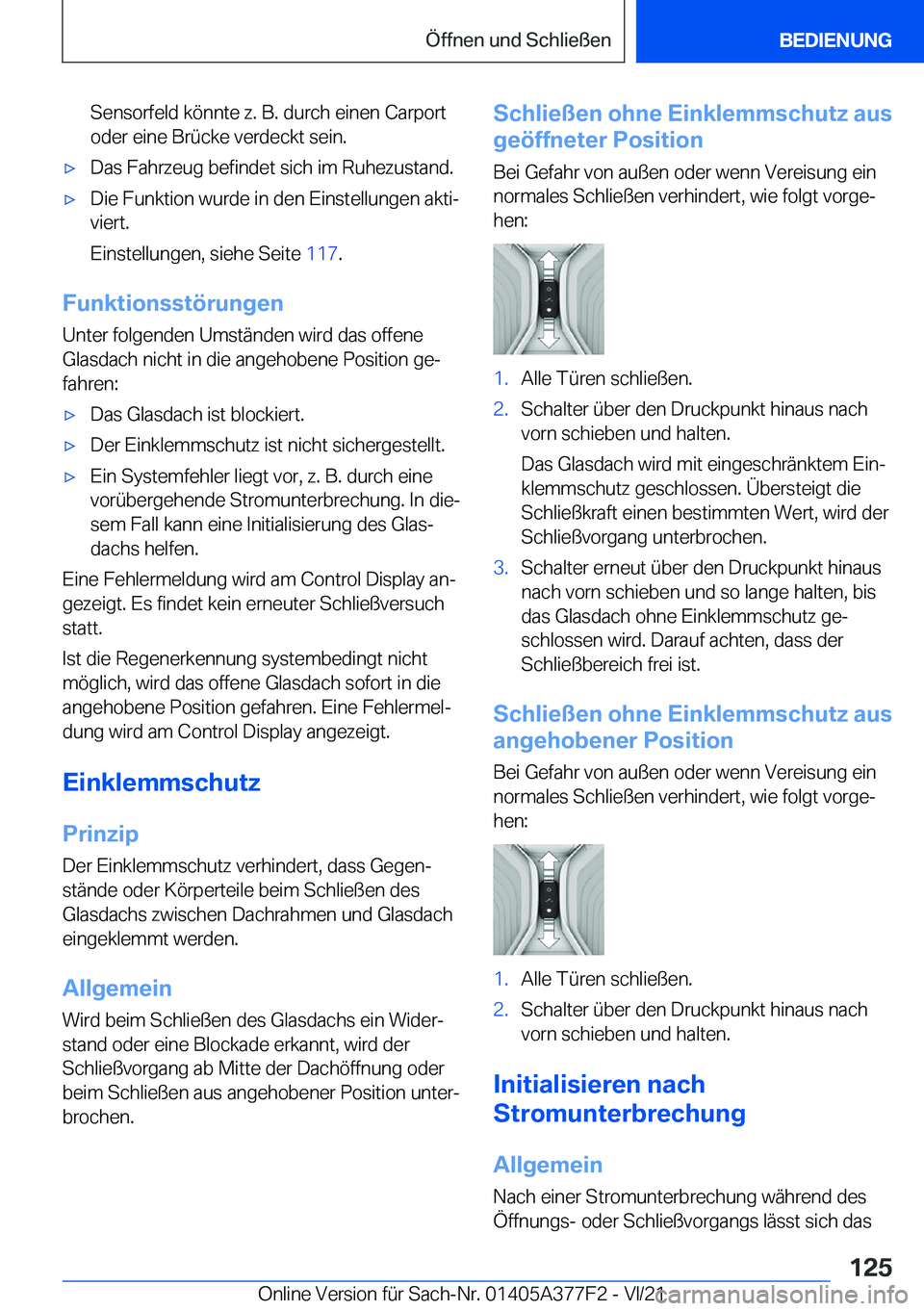 BMW X3 M 2022  Betriebsanleitungen (in German) �S�e�n�s�o�r�f�e�l�d��k�