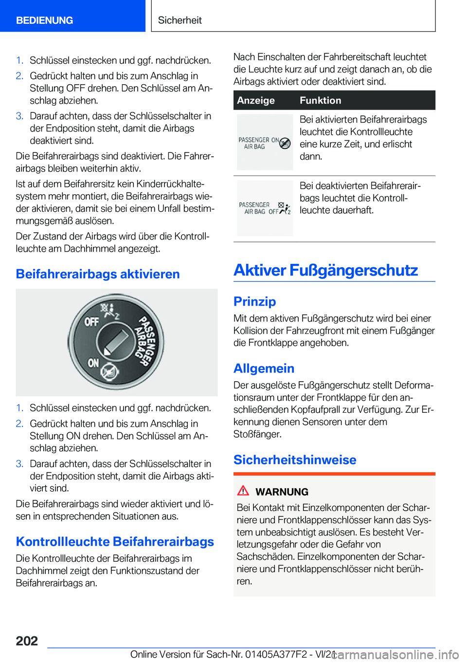 BMW X3 M 2022  Betriebsanleitungen (in German) �1�.�S�c�h�l�