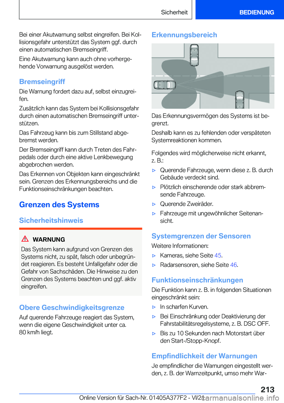 BMW X3 M 2022  Betriebsanleitungen (in German) �B�e�i��e�i�n�e�r��A�k�u�t�w�a�r�n�u�n�g��s�e�l�b�s�t��e�i�n�g�r�e�i�f�e�n�.��B�e�i��K�o�lj�l�i�s�i�o�n�s�g�e�f�a�h�r��u�n�t�e�r�s�t�