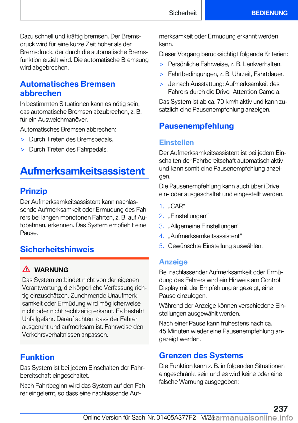 BMW X3 M 2022  Betriebsanleitungen (in German) �D�a�z�u��s�c�h�n�e�l�l��u�n�d��k�r�