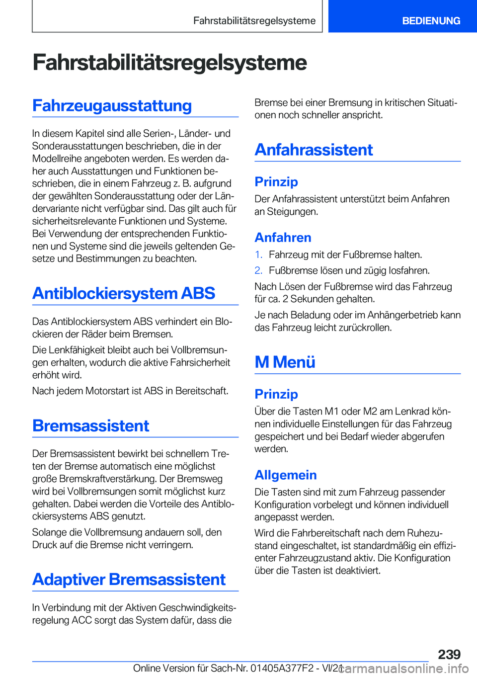 BMW X3 M 2022  Betriebsanleitungen (in German) �F�a�h�r�s�t�a�b�i�l�i�t�