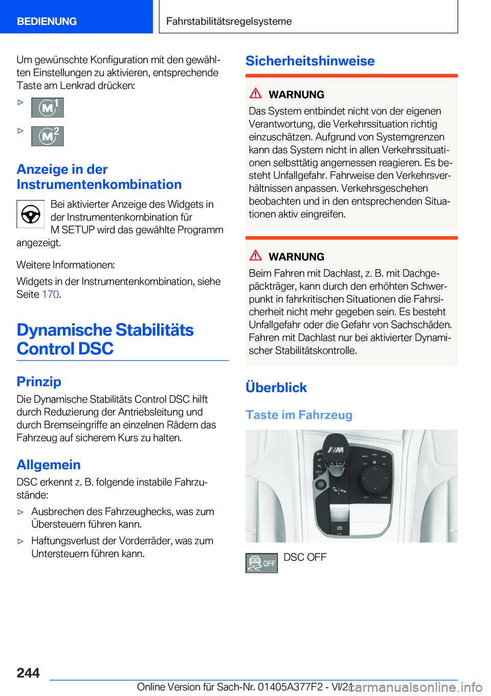 BMW X3 M 2022  Betriebsanleitungen (in German) �U�m��g�e�w�