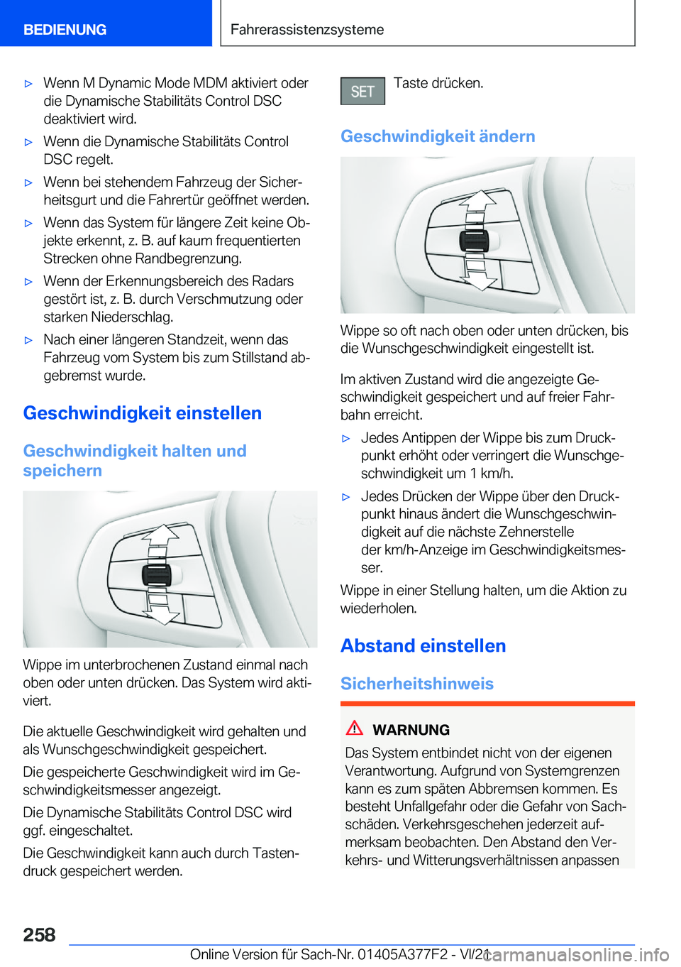 BMW X3 M 2022  Betriebsanleitungen (in German) 'x�W�e�n�n��M��D�y�n�a�m�i�c��M�o�d�e��M�D�M��a�k�t�i�v�i�e�r�t��o�d�e�r�d�i�e��D�y�n�a�m�i�s�c�h�e��S�t�a�b�i�l�i�t�
