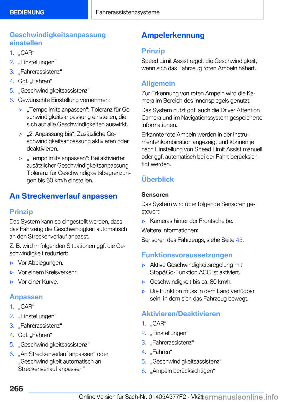 BMW X3 M 2022  Betriebsanleitungen (in German) �G�e�s�c�h�w�i�n�d�i�g�k�e�i�t�s�a�n�p�a�s�s�u�n�g
�e�i�n�s�t�e�l�l�e�n�1�.x�C�A�Rv�2�.x�E�i�n�s�t�e�l�l�u�n�g�e�nv�3�.x�F�a�h�r�e�r�a�s�s�i�s�t�e�n�zv�4�.�G�g�f�.�x�F�a�h�r�e�nv�5�.x�G�e�s�