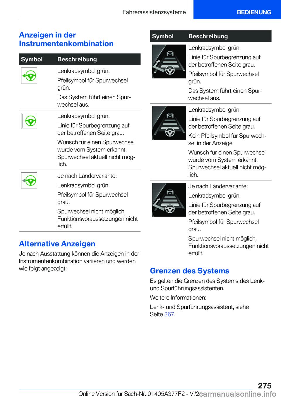 BMW X3 M 2022  Betriebsanleitungen (in German) �A�n�z�e�i�g�e�n��i�n��d�e�r
�I�n�s�t�r�u�m�e�n�t�e�n�k�o�m�b�i�n�a�t�i�o�n�S�y�m�b�o�l�B�e�s�c�h�r�e�i�b�u�n�g�L�e�n�k�r�a�d�s�y�m�b�o�l��g�r�