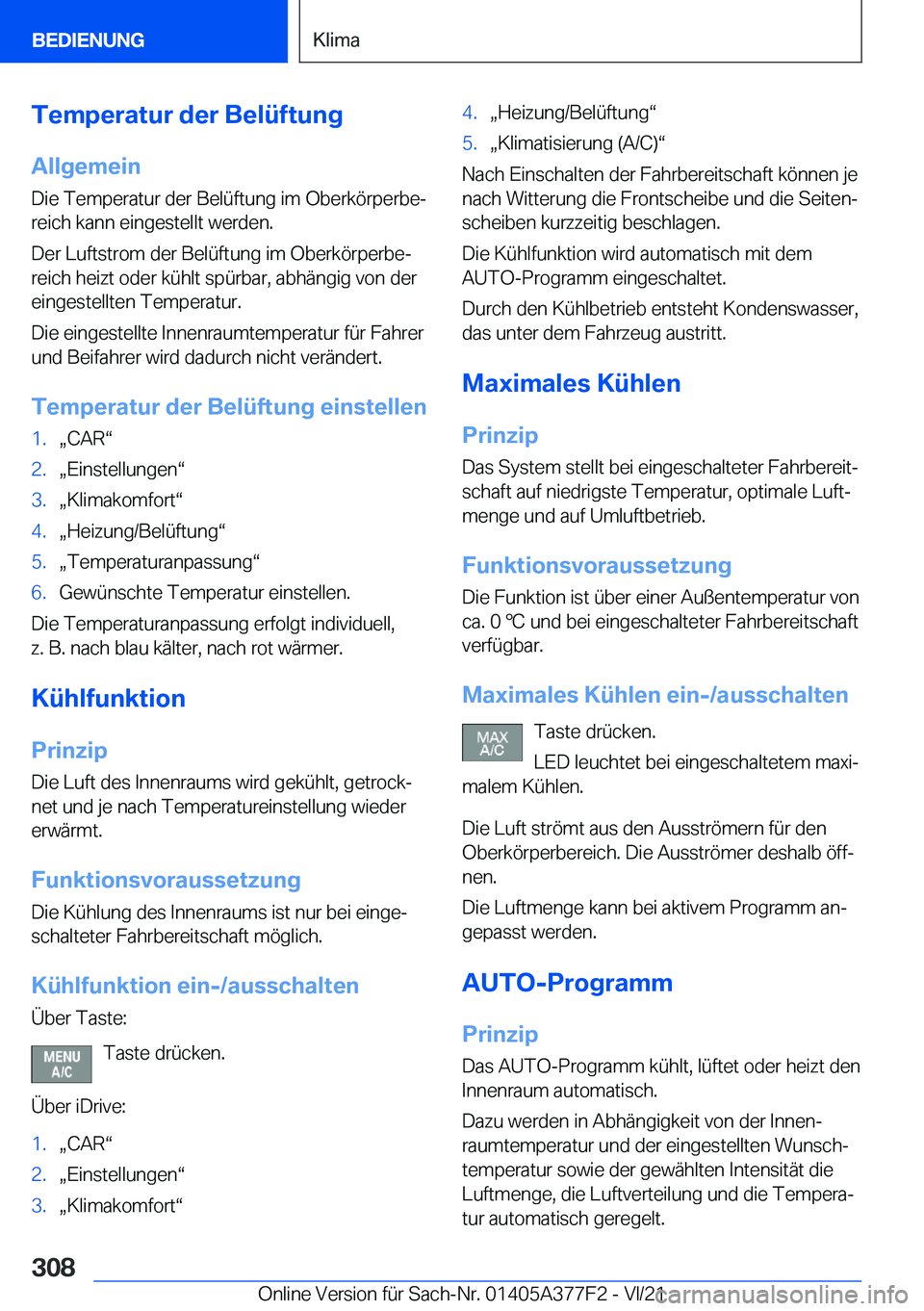 BMW X3 M 2022  Betriebsanleitungen (in German) �T�e�m�p�e�r�a�t�u�r��d�e�r��B�e�l�