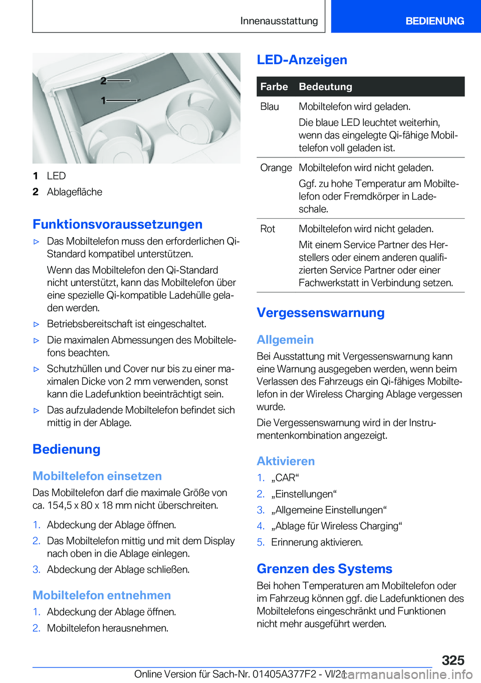 BMW X3 M 2022  Betriebsanleitungen (in German) �1�L�E�D�2�A�b�l�a�g�e�f�l�