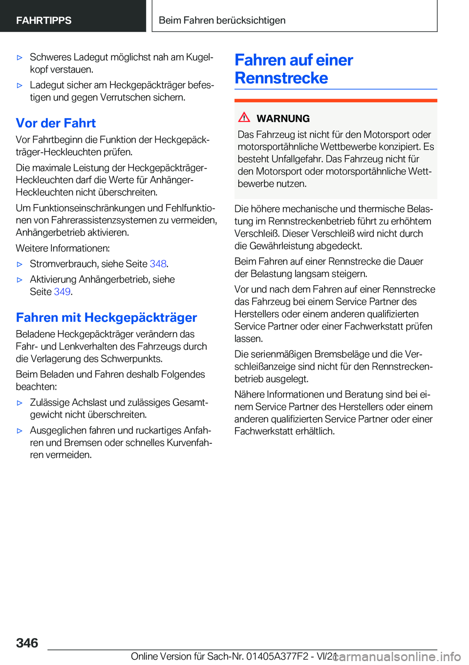 BMW X3 M 2022  Betriebsanleitungen (in German) 'x�S�c�h�w�e�r�e�s��L�a�d�e�g�u�t��m�