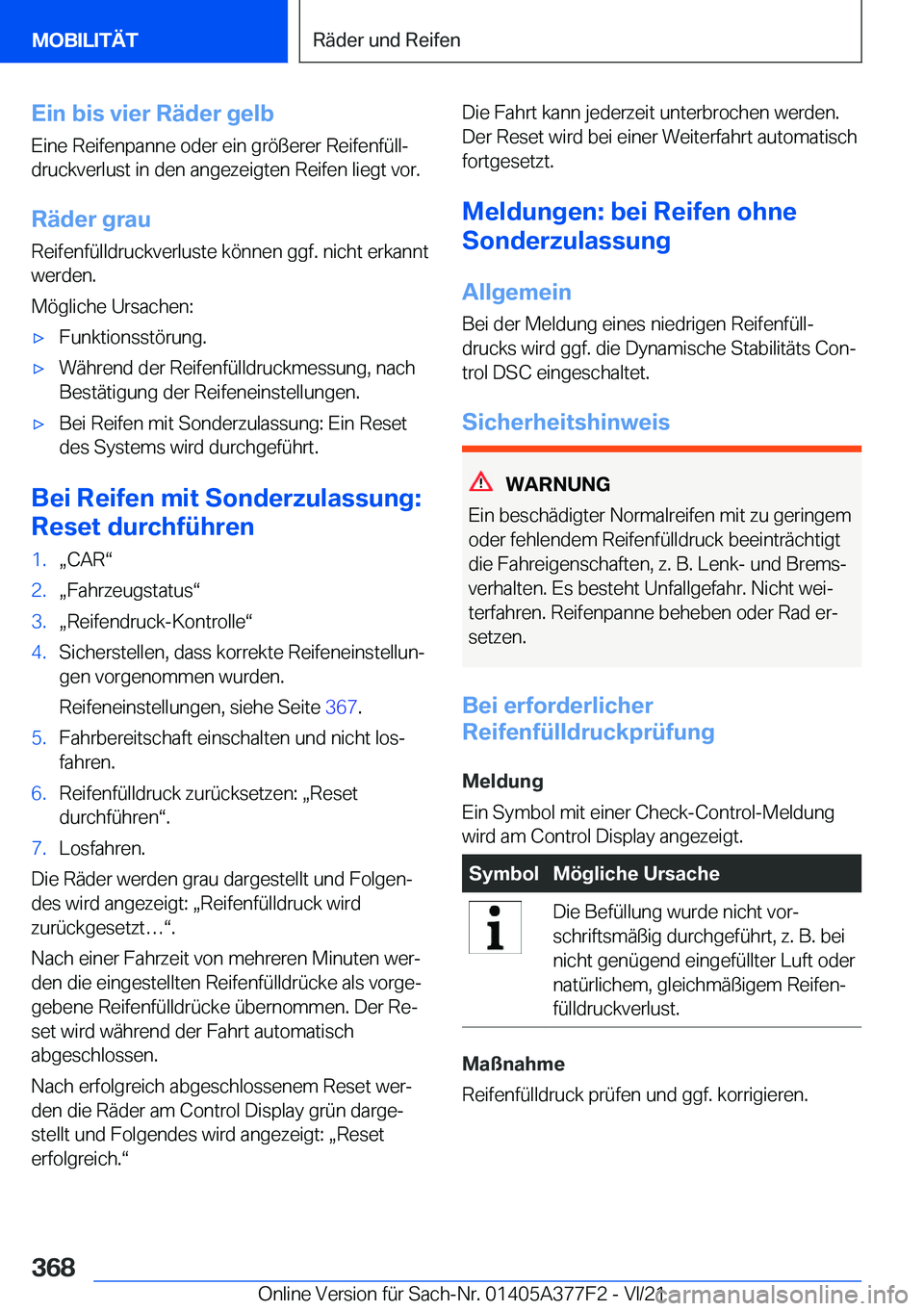 BMW X3 M 2022  Betriebsanleitungen (in German) �E�i�n��b�i�s��v�i�e�r��R�