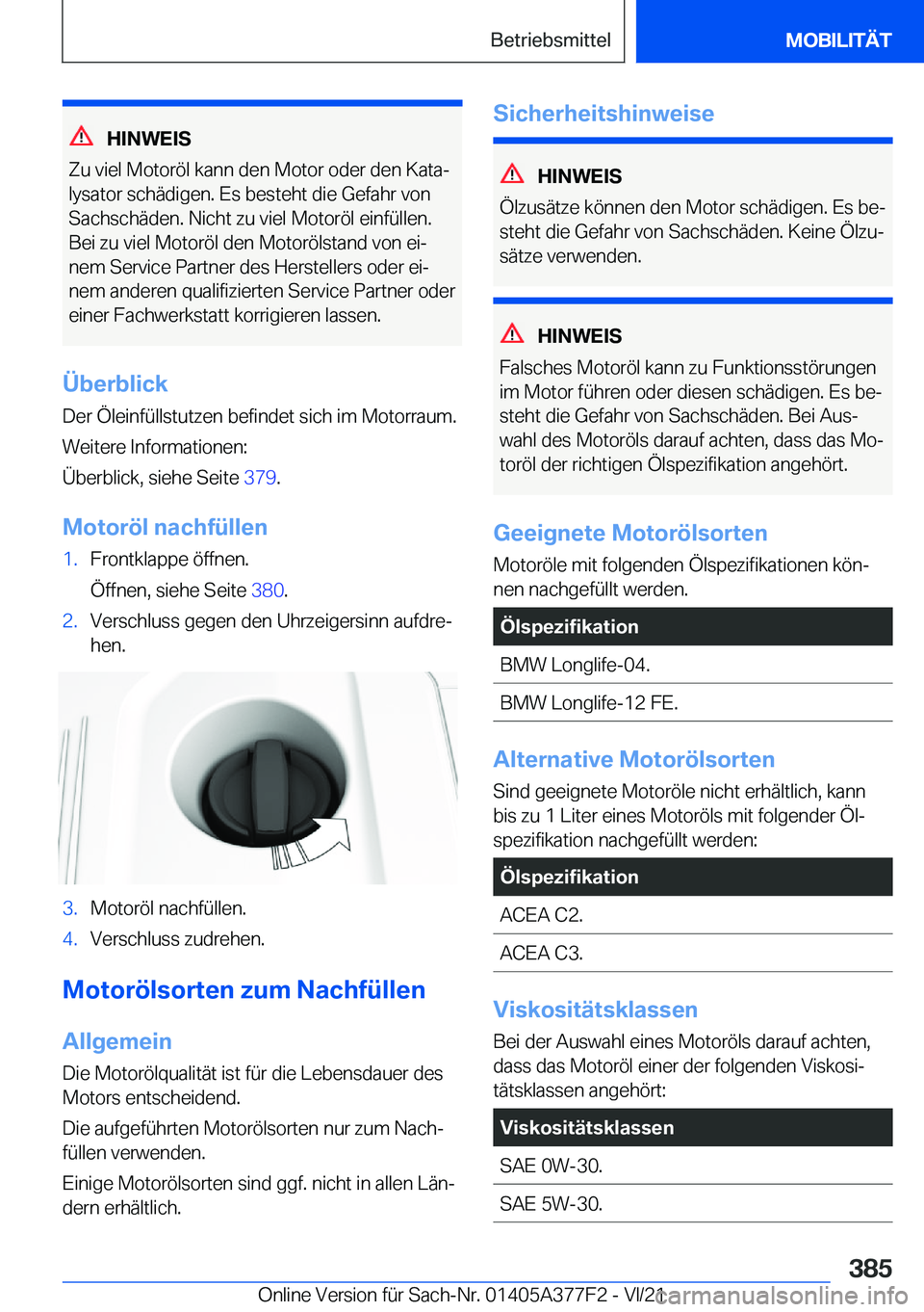 BMW X3 M 2022  Betriebsanleitungen (in German) �H�I�N�W�E�I�S
�Z�u��v�i�e�l��M�o�t�o�r�