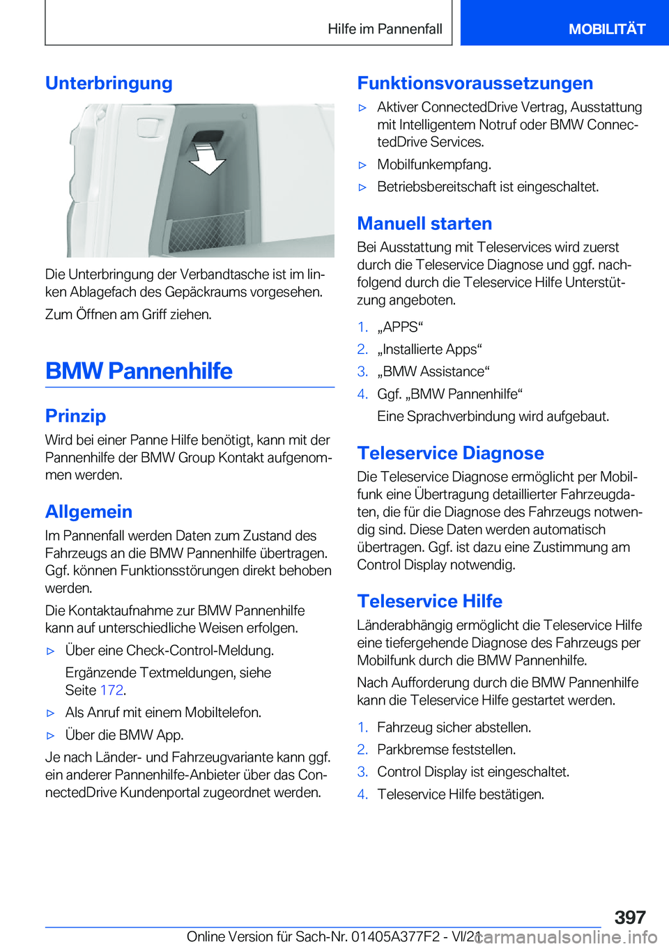 BMW X3 M 2022  Betriebsanleitungen (in German) �U�n�t�e�r�b�r�i�n�g�u�n�g
�D�i�e��U�n�t�e�r�b�r�i�n�g�u�n�g��d�e�r��V�e�r�b�a�n�d�t�a�s�c�h�e��i�s�t��i�m��l�i�nj
�k�e�n��A�b�l�a�g�e�f�a�c�h��d�e�s��G�e�p�