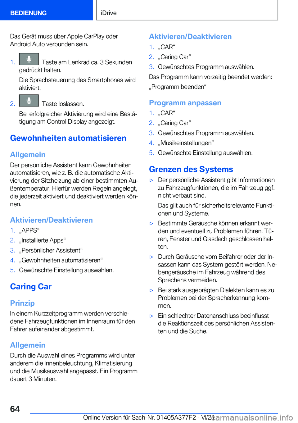 BMW X3 M 2022  Betriebsanleitungen (in German) �D�a�s��G�e�r�