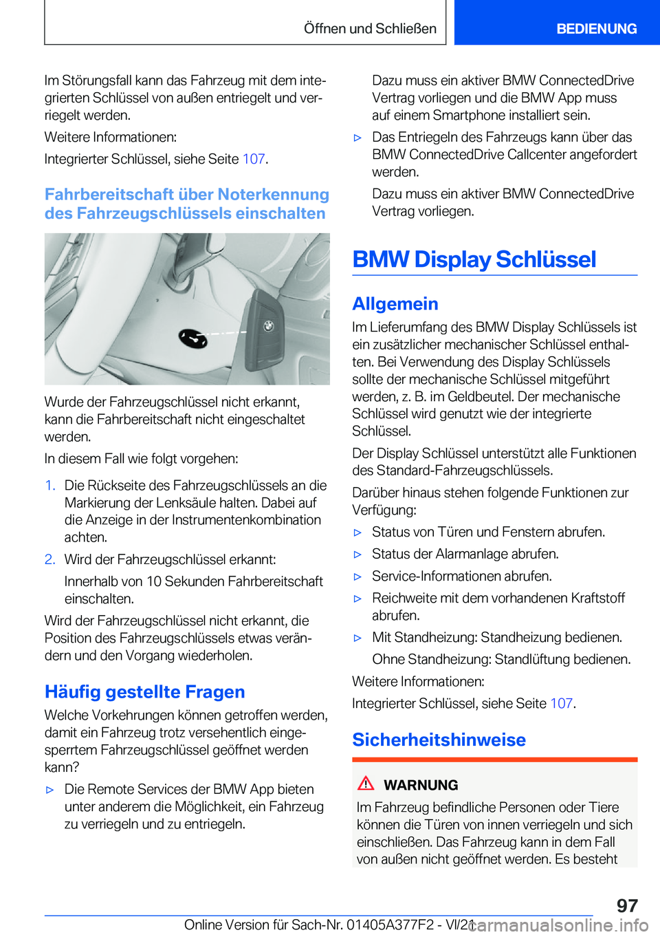 BMW X3 M 2022  Betriebsanleitungen (in German) �I�m��S�t�