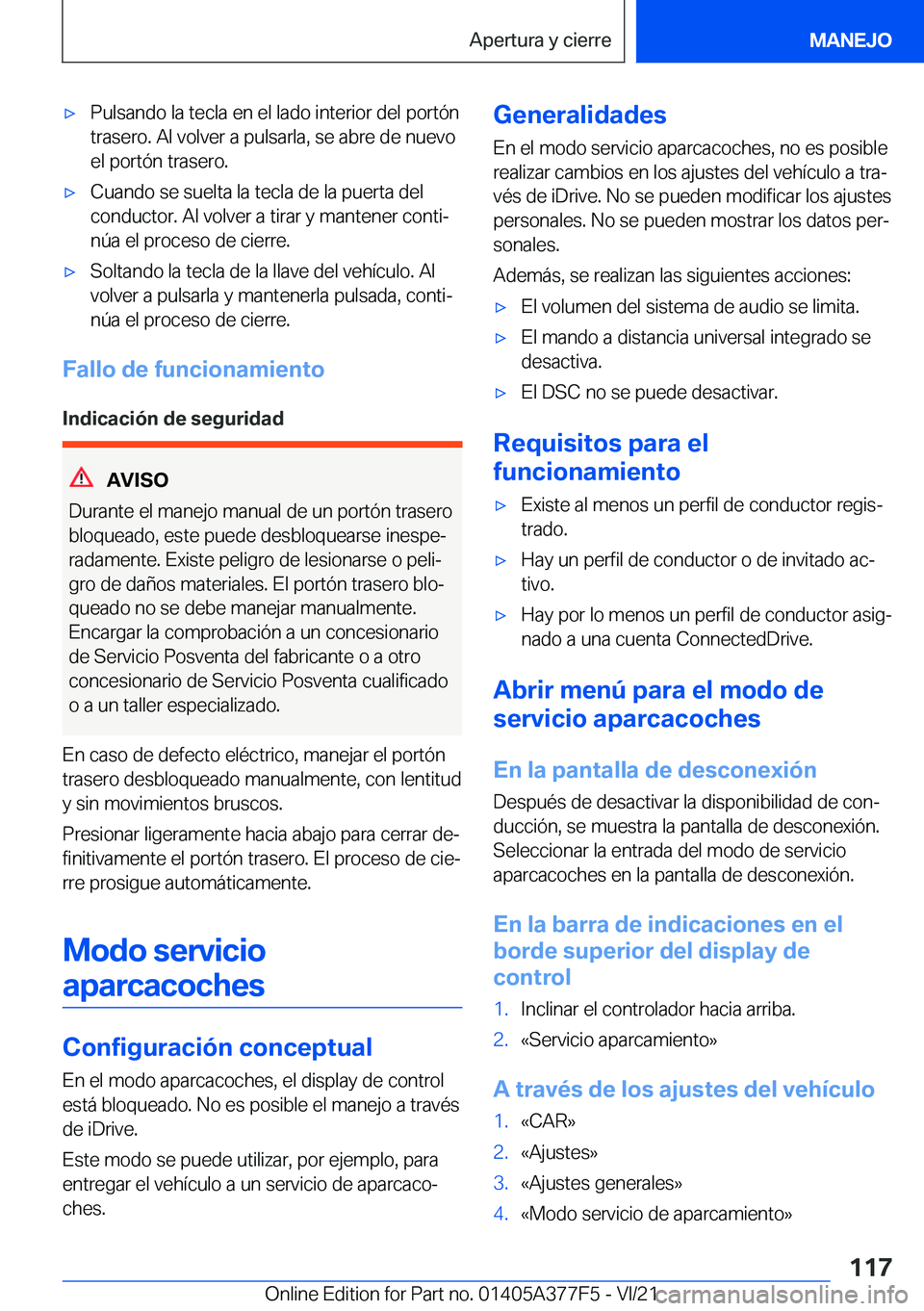 BMW X3 M 2022  Manuales de Empleo (in Spanish) x�P�u�l�s�a�n�d�o��l�a��t�e�c�l�a��e�n��e�l��l�a�d�o��i�n�t�e�r�i�o�r��d�e�l��p�o�r�t�
