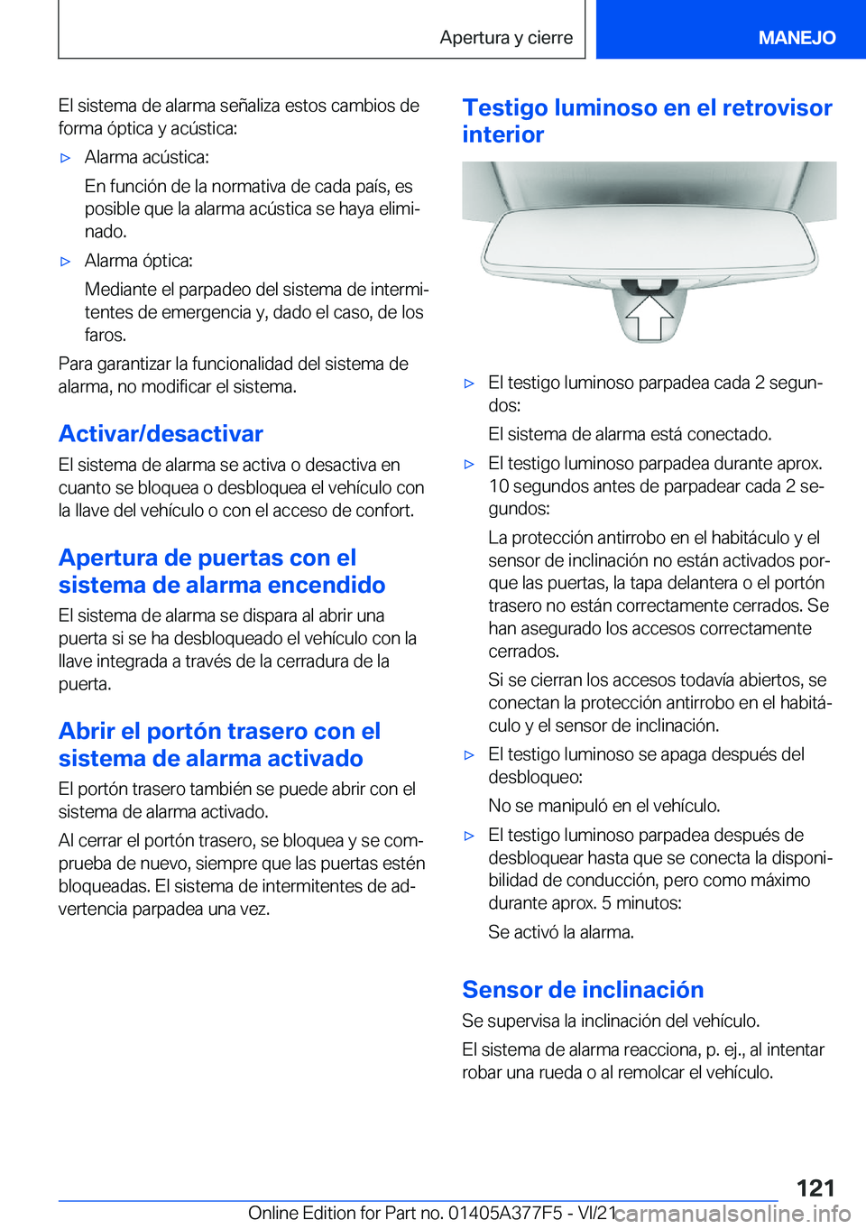 BMW X3 M 2022  Manuales de Empleo (in Spanish) �E�l��s�i�s�t�e�m�a��d�e��a�l�a�r�m�a��s�e�