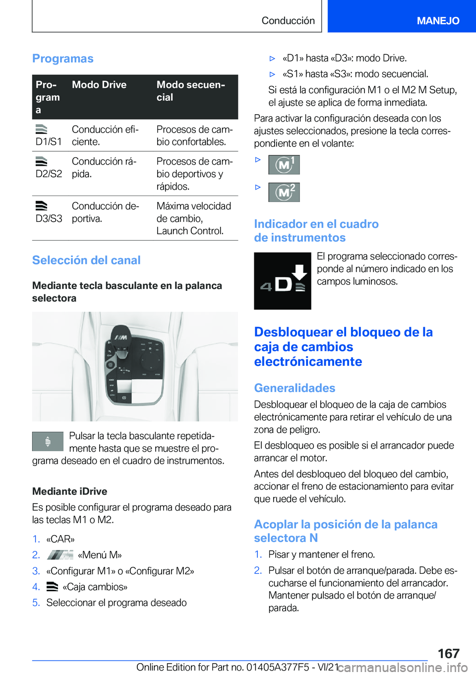 BMW X3 M 2022  Manuales de Empleo (in Spanish) �P�r�o�g�r�a�m�a�s�P�r�oj
�g�r�a�m
�a�M�o�d�o��D�r�i�v�e�M�o�d�o��s�e�c�u�e�nj
�c�i�a�l�
�D�1�/�S�1�C�o�n�d�u�c�c�i�