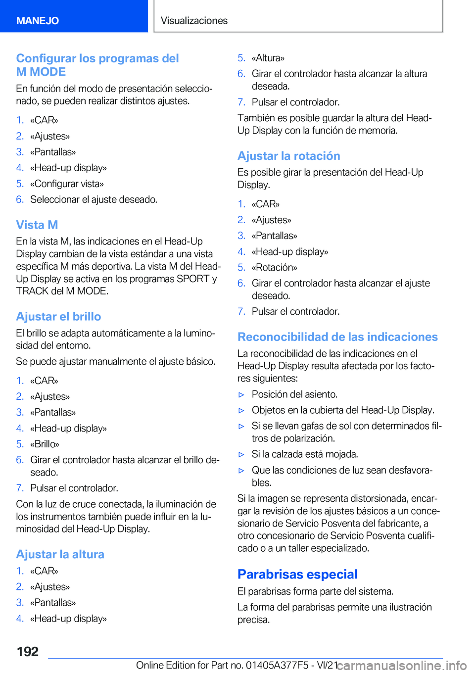 BMW X3 M 2022  Manuales de Empleo (in Spanish) �C�o�n�f�i�g�u�r�a�r��l�o�s��p�r�o�g�r�a�m�a�s��d�e�l
�M��M�O�D�E
�E�n��f�u�n�c�i�