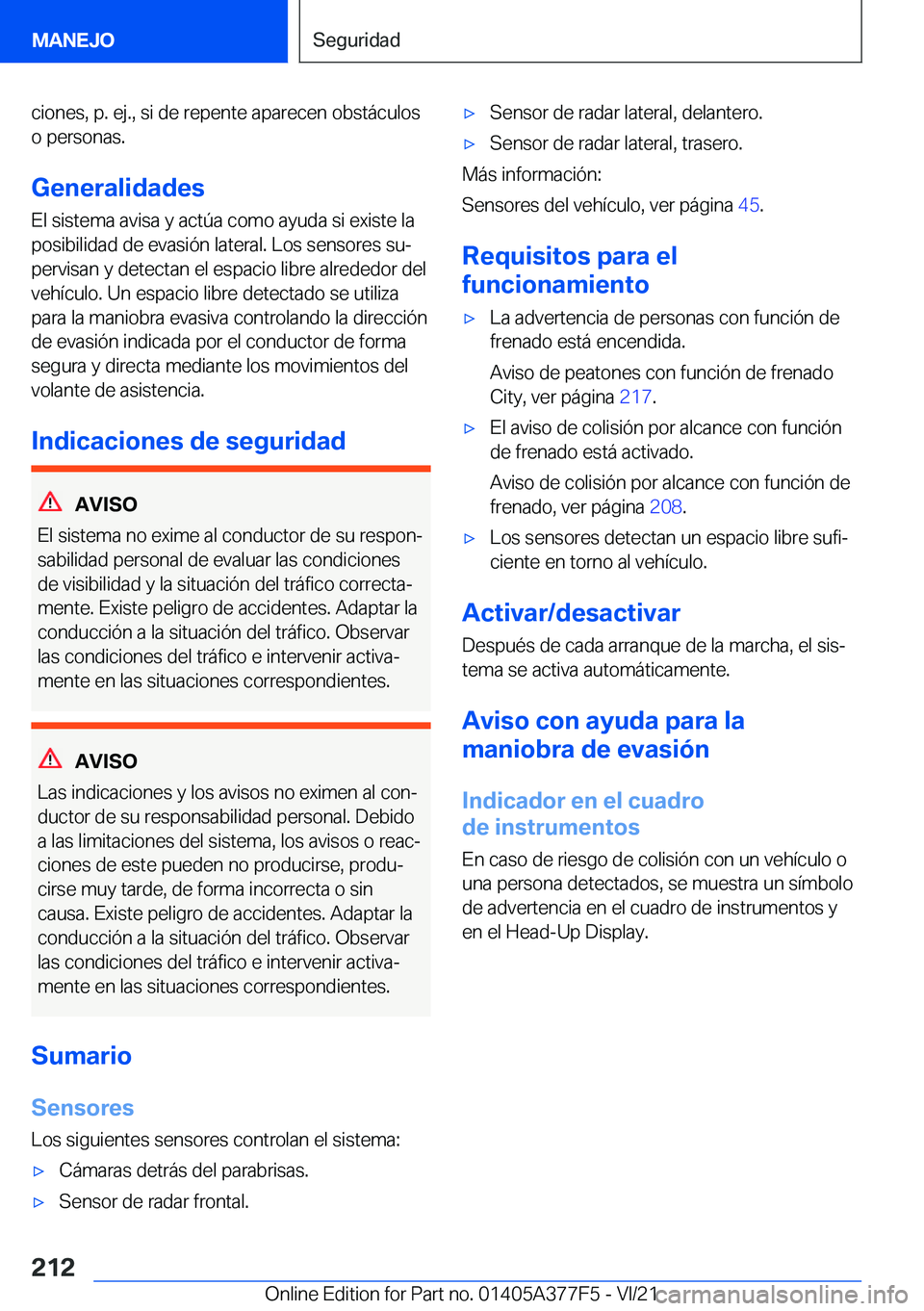 BMW X3 M 2022  Manuales de Empleo (in Spanish) �c�i�o�n�e�s�,��p�.��e�j�.�,��s�i��d�e��r�e�p�e�n�t�e��a�p�a�r�e�c�e�n��o�b�s�t�