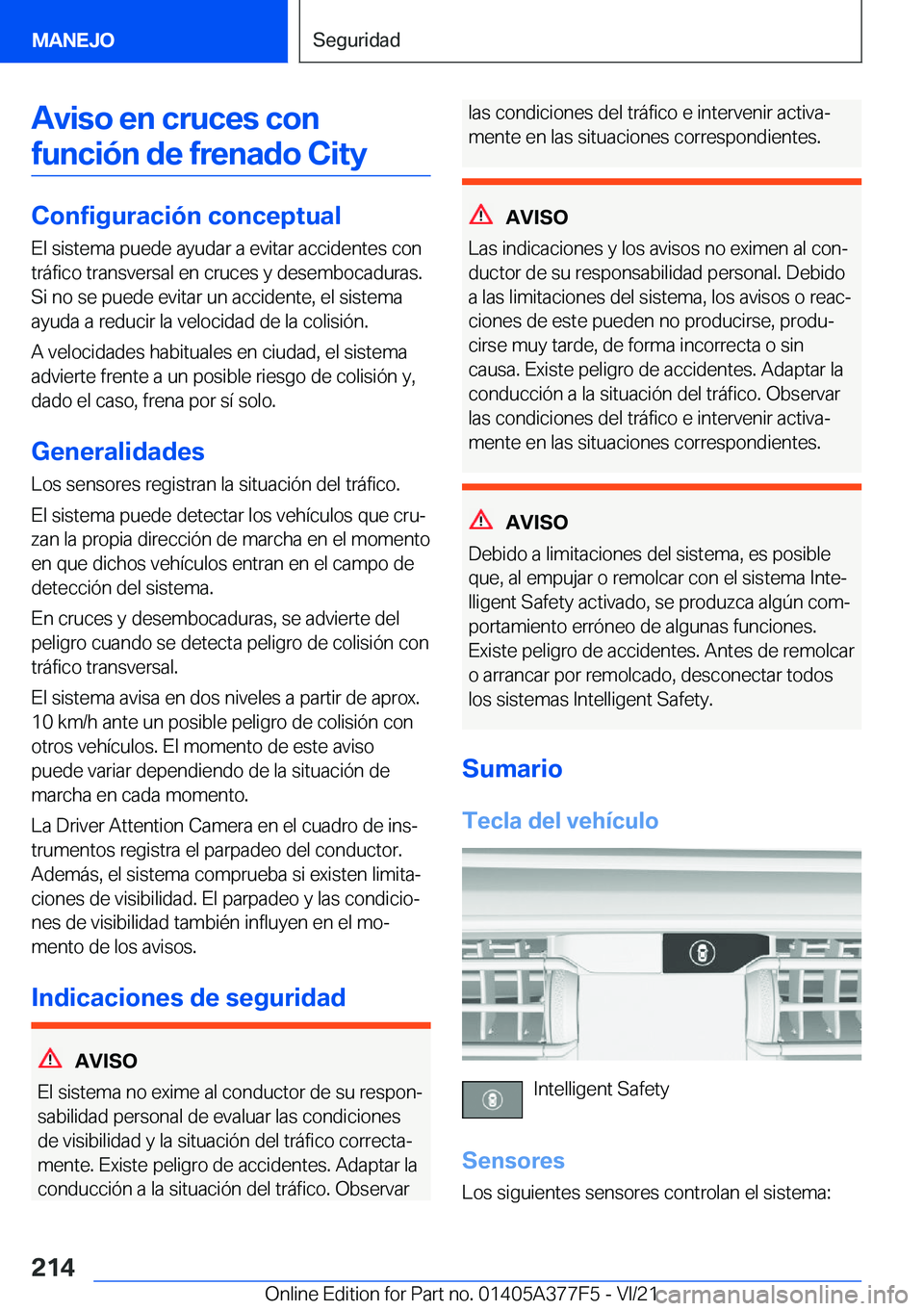 BMW X3 M 2022  Manuales de Empleo (in Spanish) �A�v�i�s�o��e�n��c�r�u�c�e�s��c�o�n�f�u�n�c�i�