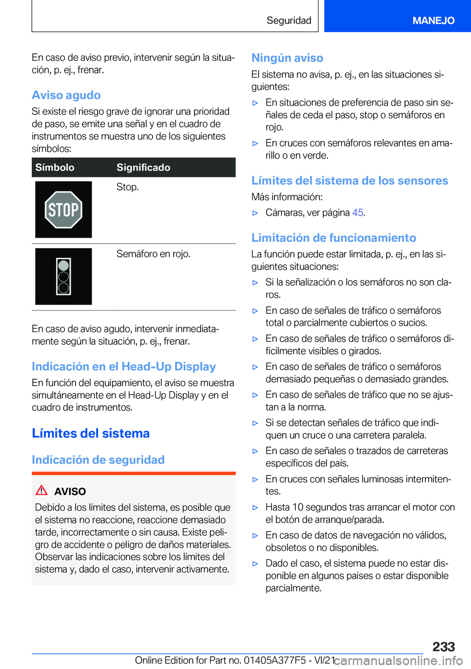 BMW X3 M 2022  Manuales de Empleo (in Spanish) �E�n��c�a�s�o��d�e��a�v�i�s�o��p�r�e�v�i�o�,��i�n�t�e�r�v�e�n�i�r��s�e�g�