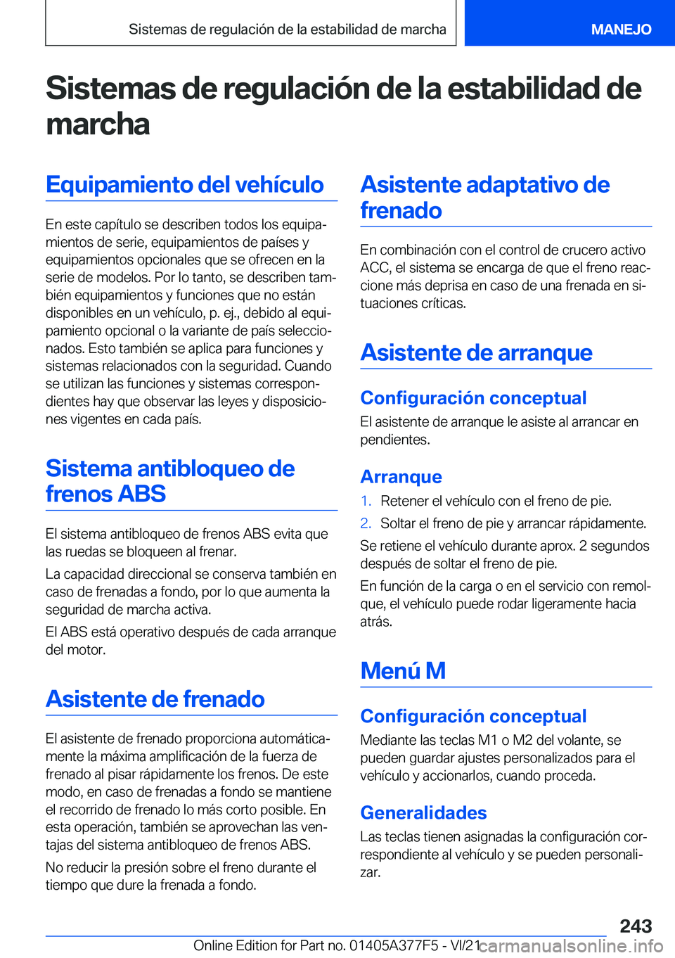 BMW X3 M 2022  Manuales de Empleo (in Spanish) �S�i�s�t�e�m�a�s��d�e��r�e�g�u�l�a�c�i�