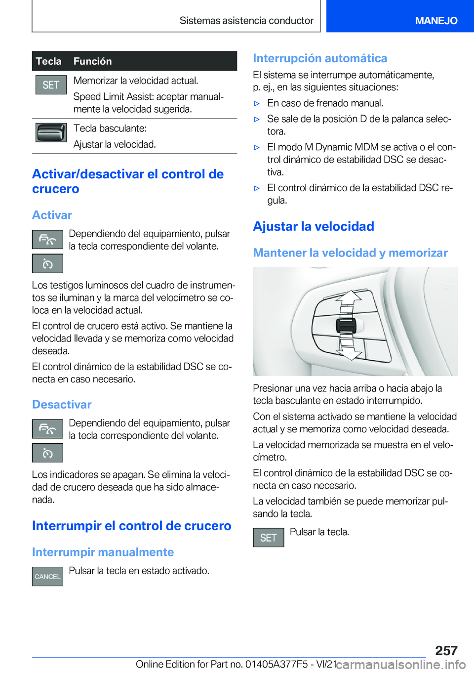 BMW X3 M 2022  Manuales de Empleo (in Spanish) �T�e�c�l�a�F�u�n�c�i�