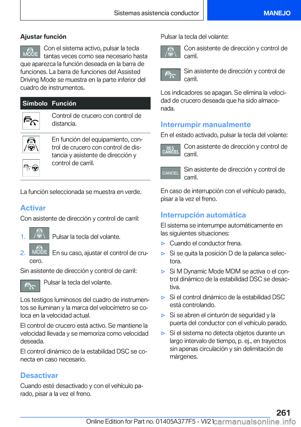 BMW X3 M 2022  Manuales de Empleo (in Spanish) �A�j�u�s�t�a�r��f�u�n�c�i�