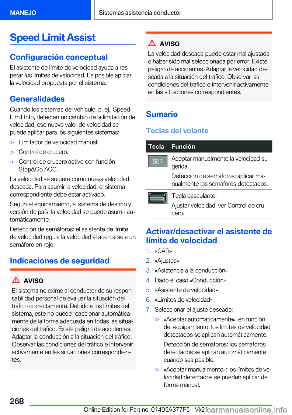 BMW X3 M 2022  Manuales de Empleo (in Spanish) �S�p�e�e�d��L�i�m�i�t��A�s�s�i�s�t
�C�o�n�f�i�g�u�r�a�c�i�