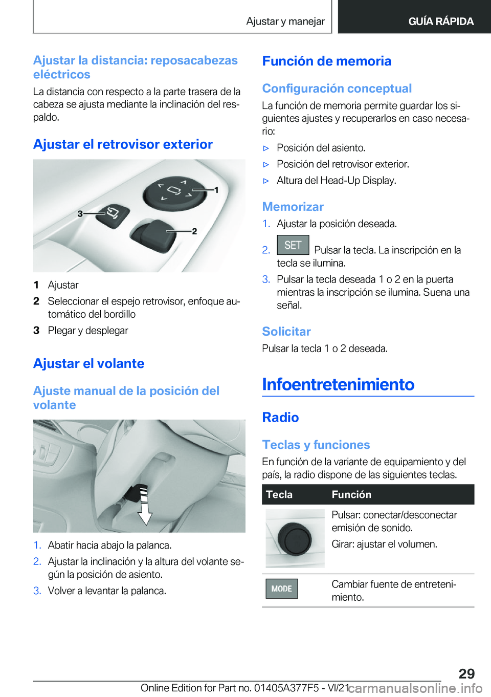BMW X3 M 2022  Manuales de Empleo (in Spanish) �A�j�u�s�t�a�r��l�a��d�i�s�t�a�n�c�i�a�:��r�e�p�o�s�a�c�a�b�e�z�a�s
�e�l�