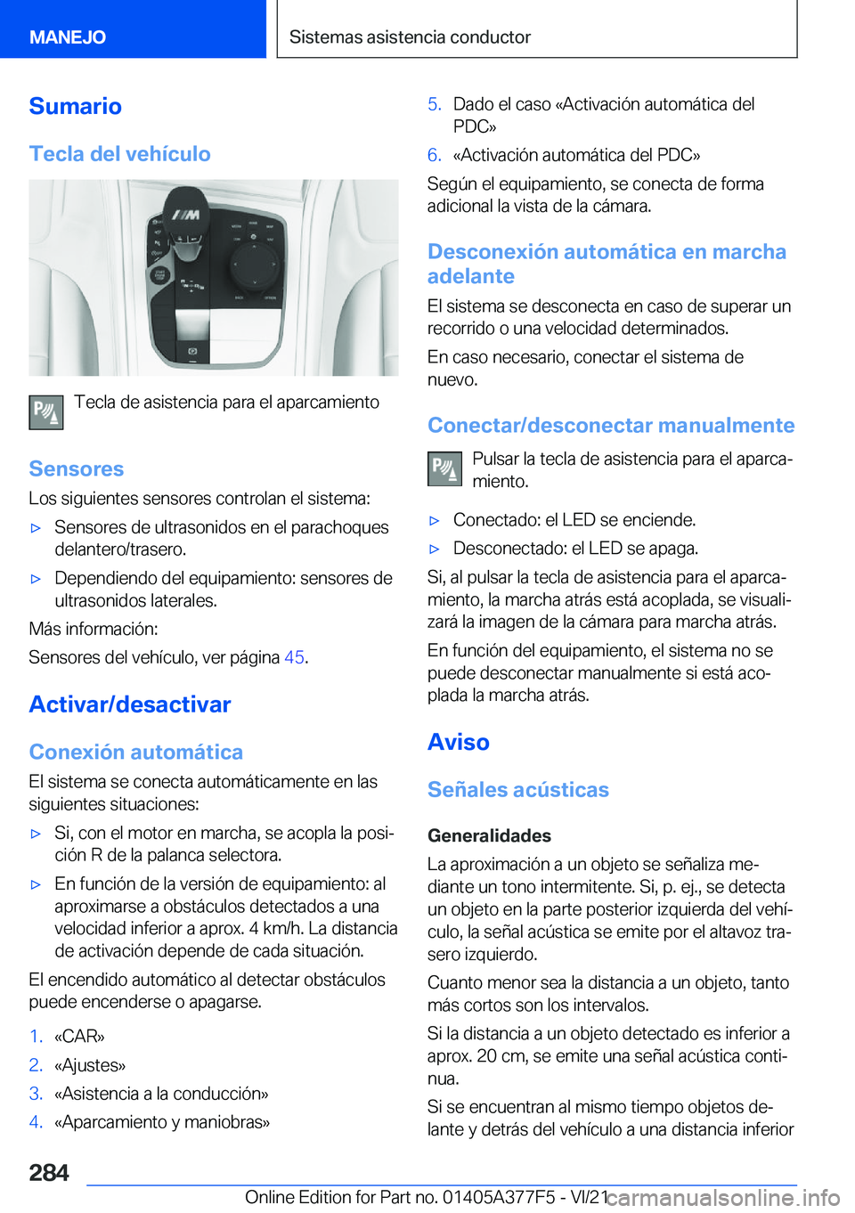BMW X3 M 2022  Manuales de Empleo (in Spanish) �S�u�m�a�r�i�o�T�e�c�l�a��d�e�l��v�e�h�