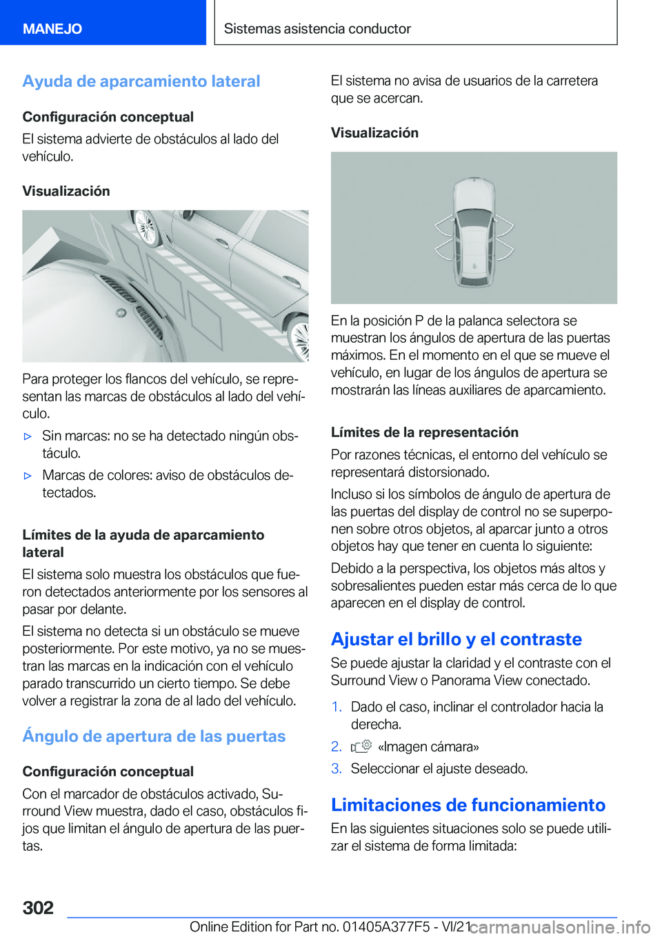 BMW X3 M 2022  Manuales de Empleo (in Spanish) �A�y�u�d�a��d�e��a�p�a�r�c�a�m�i�e�n�t�o��l�a�t�e�r�a�l
�C�o�n�f�i�g�u�r�a�c�i�