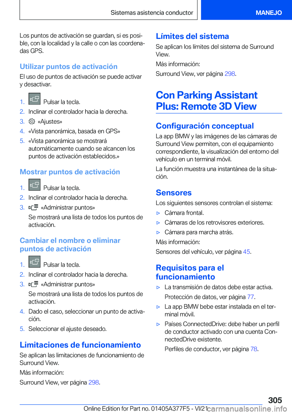 BMW X3 M 2022  Manuales de Empleo (in Spanish) �L�o�s��p�u�n�t�o�s��d�e��a�c�t�i�v�a�c�i�