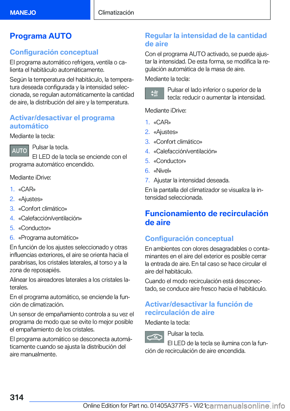 BMW X3 M 2022  Manuales de Empleo (in Spanish) �P�r�o�g�r�a�m�a��A�U�T�O
�C�o�n�f�i�g�u�r�a�c�i�