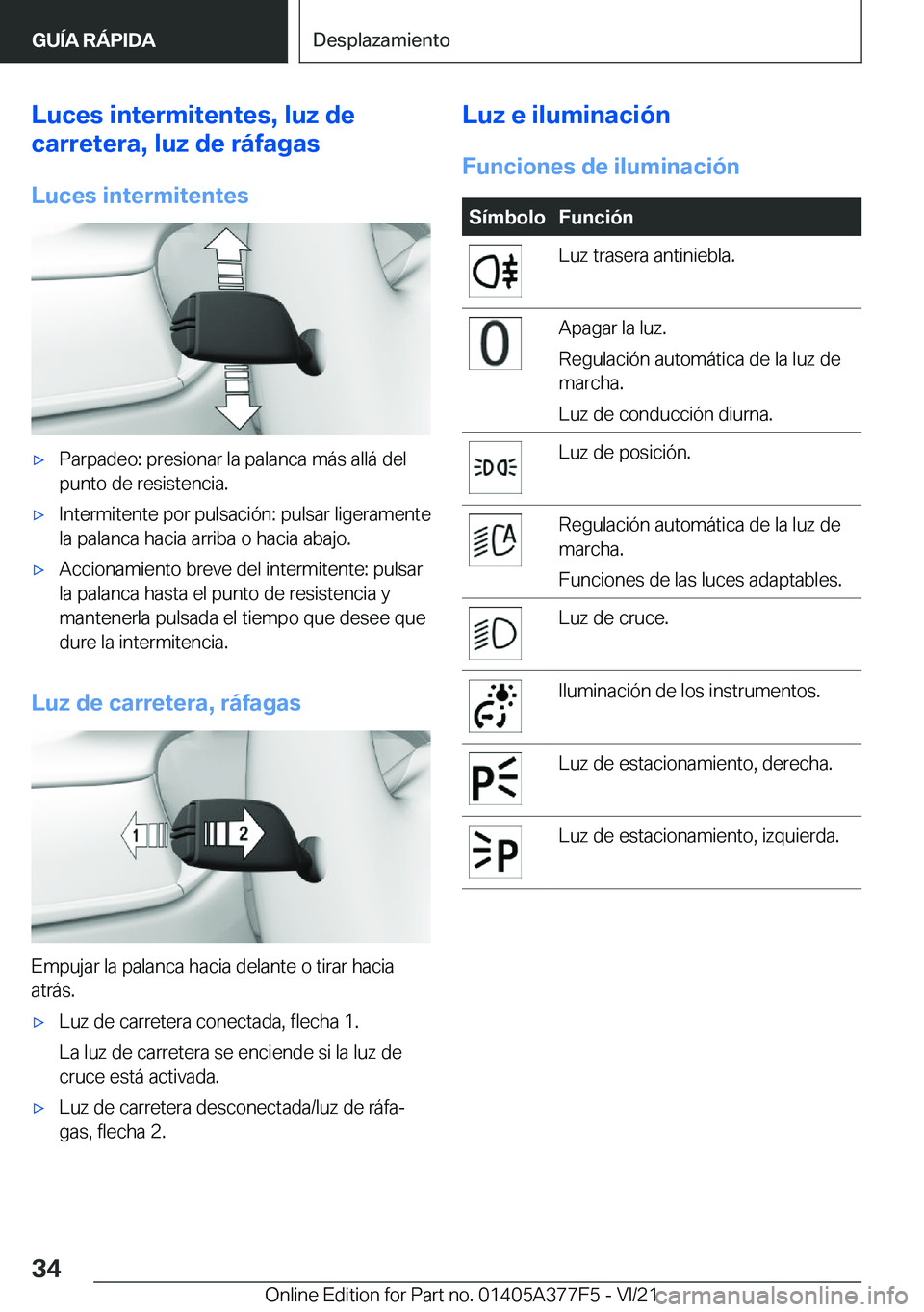 BMW X3 M 2022  Manuales de Empleo (in Spanish) �L�u�c�e�s��i�n�t�e�r�m�i�t�e�n�t�e�s�,��l�u�z��d�e
�c�a�r�r�e�t�e�r�a�,��l�u�z��d�e��r�