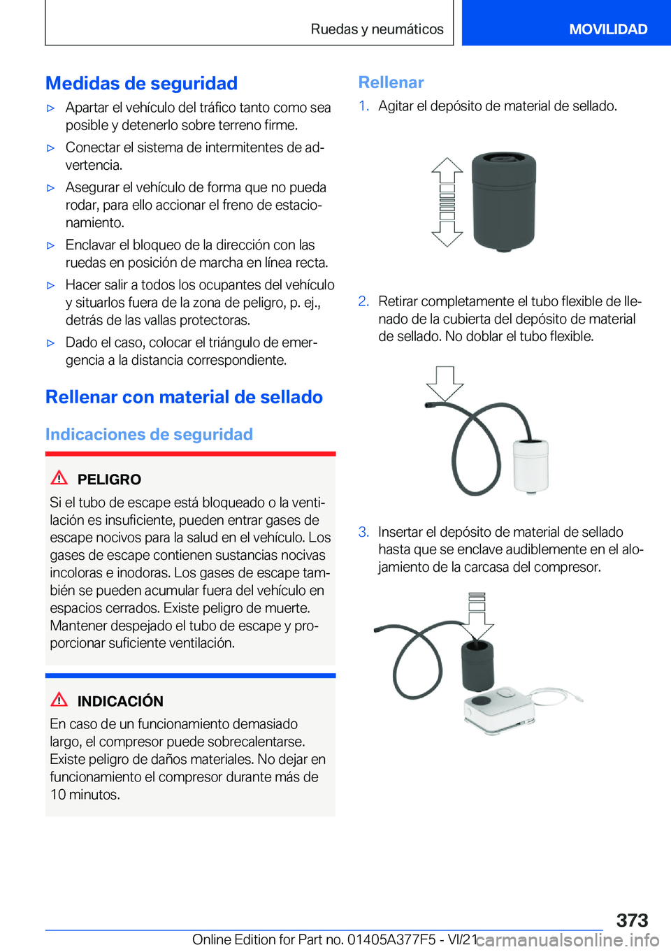 BMW X3 M 2022  Manuales de Empleo (in Spanish) �M�e�d�i�d�a�s��d�e��s�e�g�u�r�i�d�a�dx�A�p�a�r�t�a�r��e�l��v�e�h�