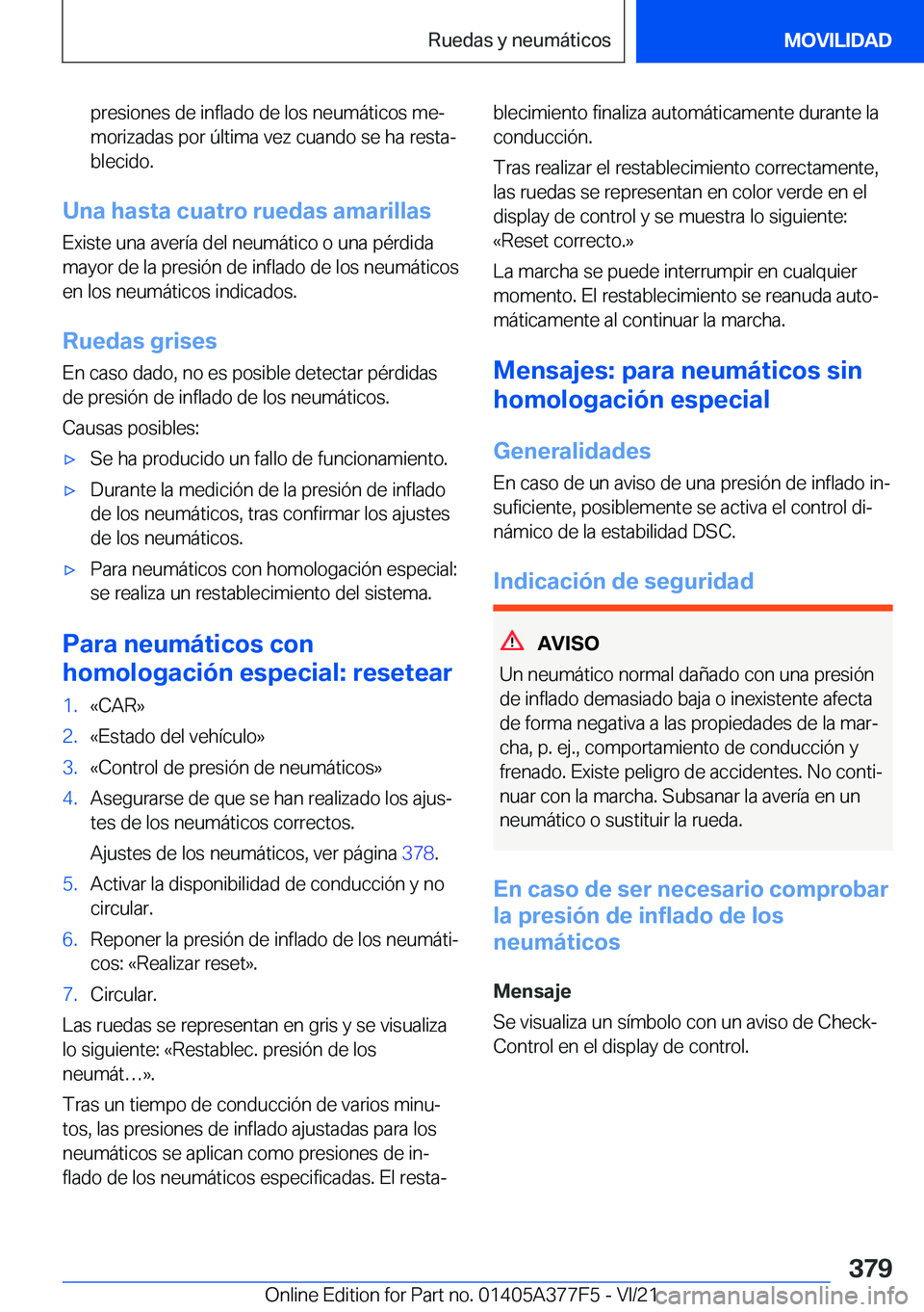 BMW X3 M 2022  Manuales de Empleo (in Spanish) �p�r�e�s�i�o�n�e�s��d�e��i�n�f�l�a�d�o��d�e��l�o�s��n�e�u�m�