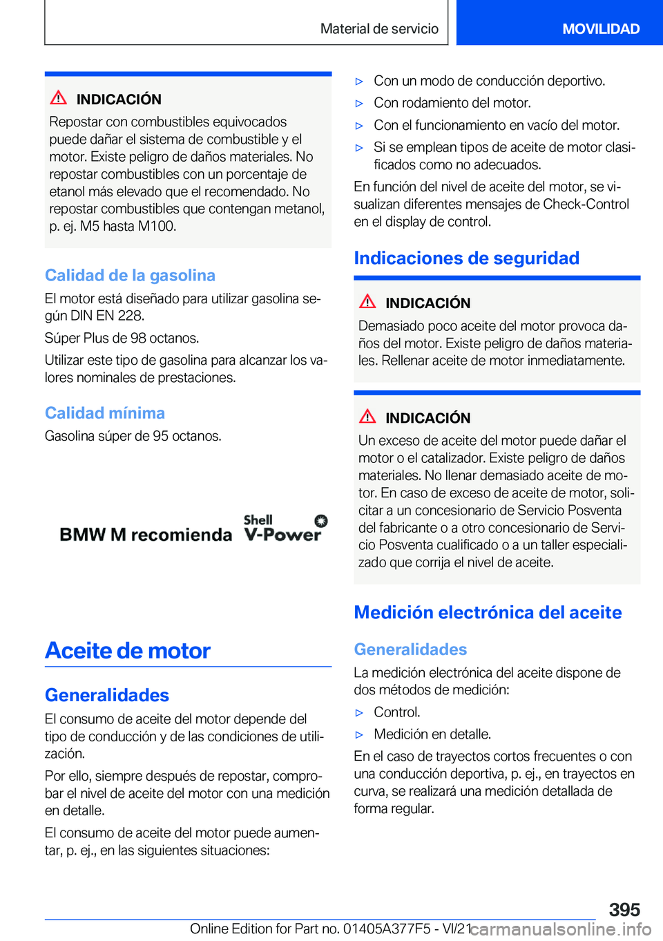 BMW X3 M 2022  Manuales de Empleo (in Spanish) �I�N�D�I�C�A�C�I�