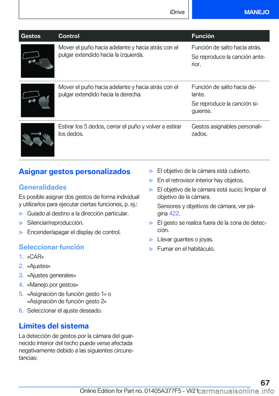 BMW X3 M 2022  Manuales de Empleo (in Spanish) �G�e�s�t�o�s�C�o�n�t�r�o�l�F�u�n�c�i�