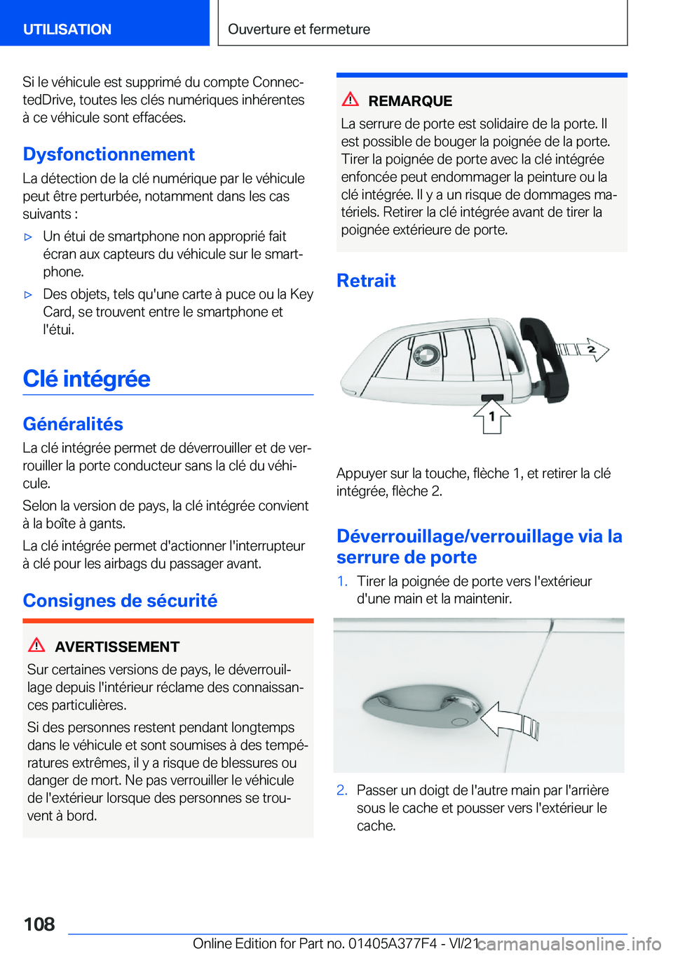 BMW X3 M 2022  Notices Demploi (in French) �S�i��l�e��v�é�h�i�c�u�l�e��e�s�t��s�u�p�p�r�i�m�é��d�u��c�o�m�p�t�e��C�o�n�n�e�cj
�t�e�d�D�r�i�v�e�,��t�o�u�t�e�s��l�e�s��c�l�é�s��n�u�m�é�r�i�q�u�e�s��i�n�h�é�r�e�n�t�e�s �
