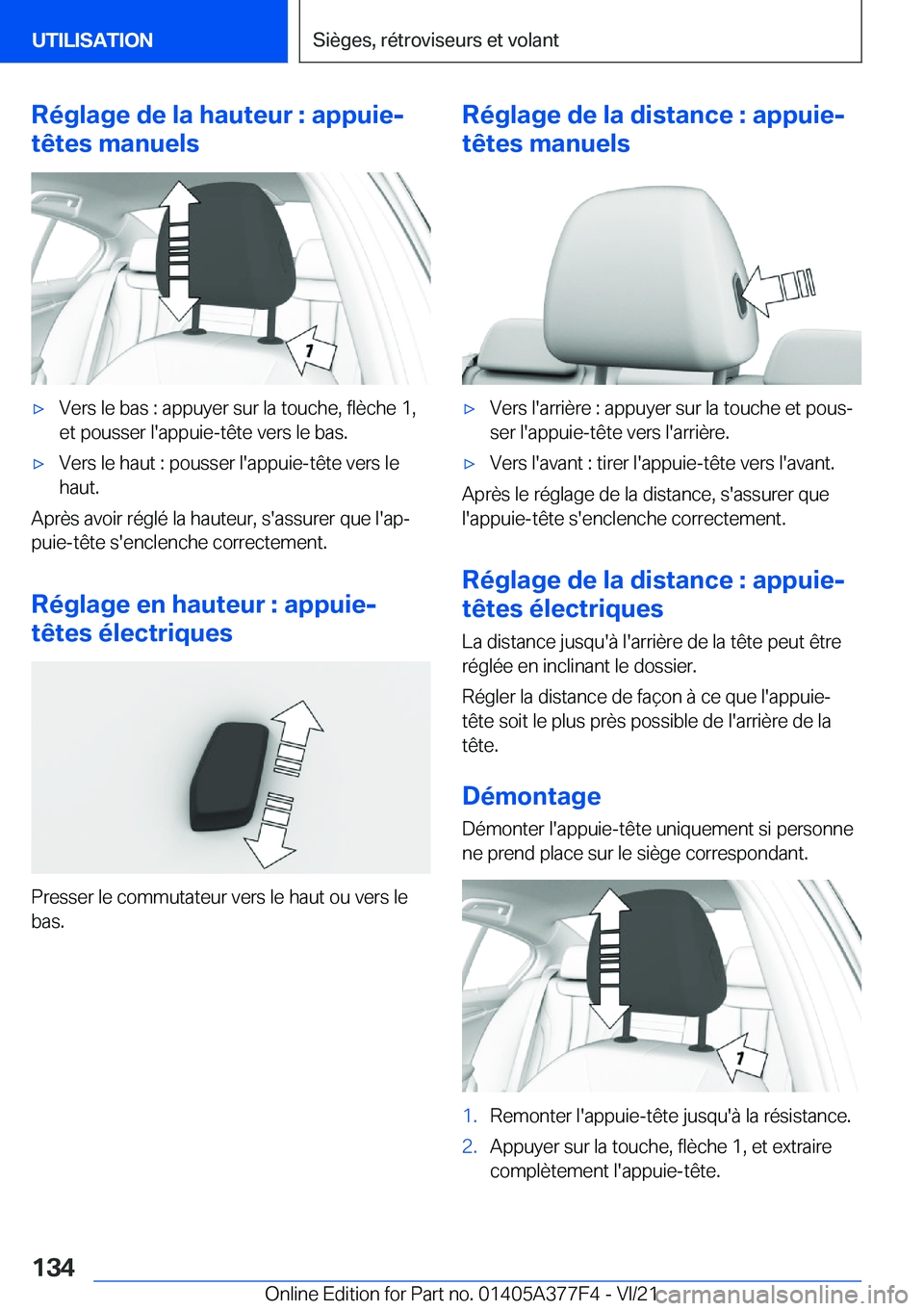 BMW X3 M 2022  Notices Demploi (in French) �R�é�g�l�a�g�e��d�e��l�a��h�a�u�t�e�u�r��:��a�p�p�u�i�e�-
�t�ê�t�e�s��m�a�n�u�e�l�s'x�V�e�r�s��l�e��b�a�s��:��a�p�p�u�y�e�r��s�u�r��l�a��t�o�u�c�h�e�,��f�l�è�c�h�e��1�, �e�t��p�