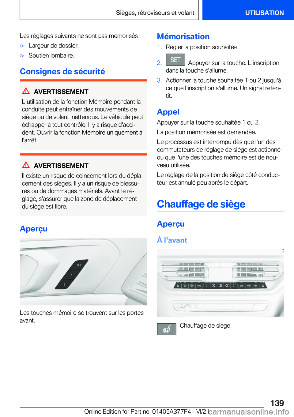 BMW X3 M 2022  Notices Demploi (in French) �L�e�s��r�é�g�l�a�g�e�s��s�u�i�v�a�n�t�s��n�e��s�o�n�t��p�a�s��m�é�m�o�r�i�s�é�s��:'x�L�a�r�g�e�u�r��d�e��d�o�s�s�i�e�r�.'x�S�o�u�t�i�e�n��l�o�m�b�a�i�r�e�.
�C�o�n�s�i�g�n�e�s��d