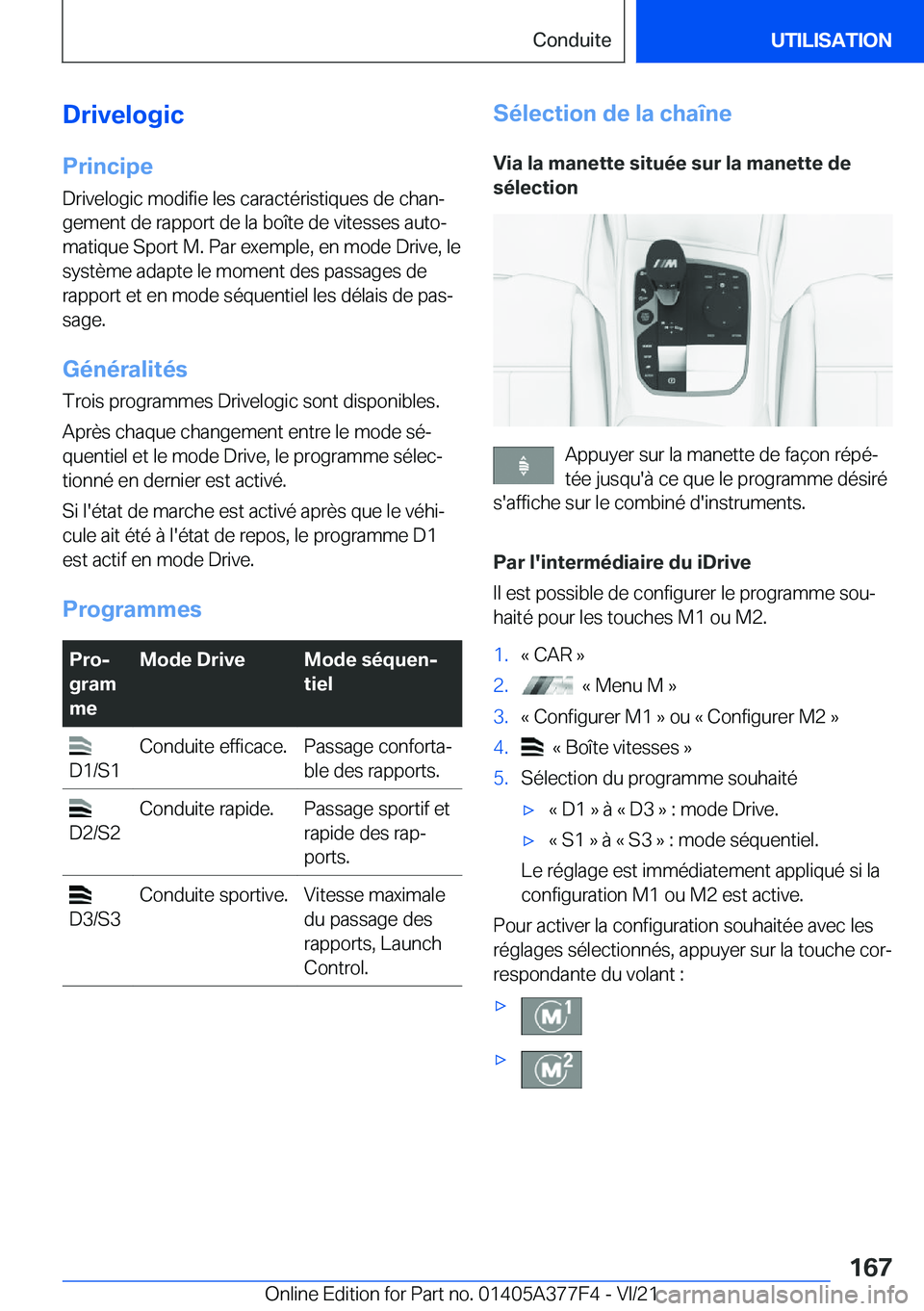 BMW X3 M 2022  Notices Demploi (in French) �D�r�i�v�e�l�o�g�i�c�P�r�i�n�c�i�p�e�D�r�i�v�e�l�o�g�i�c��m�o�d�i�f�i�e��l�e�s��c�a�r�a�c�t�é�r�i�s�t�i�q�u�e�s��d�e��c�h�a�nj
�g�e�m�e�n�t��d�e��r�a�p�p�o�r�t��d�e��l�a��b�o�