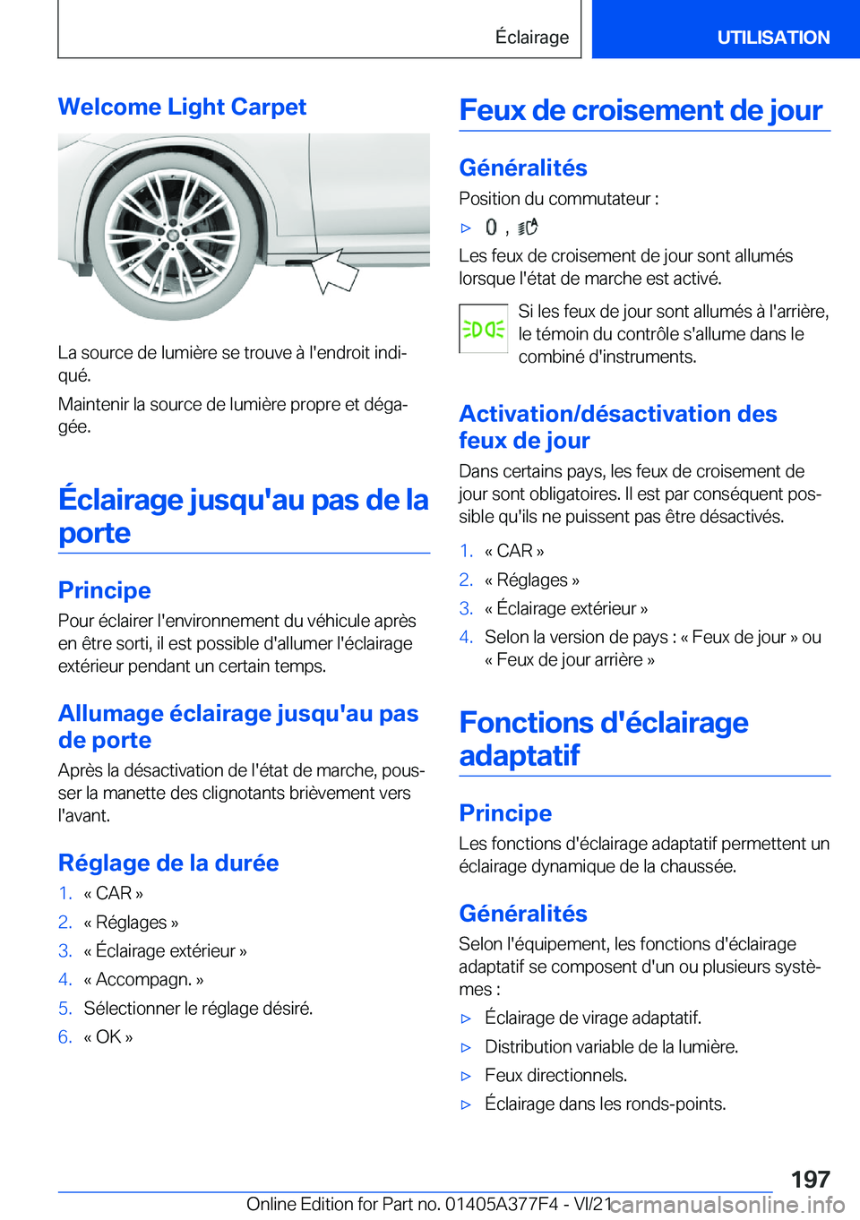 BMW X3 M 2022  Notices Demploi (in French) �W�e�l�c�o�m�e��L�i�g�h�t��C�a�r�p�e�t
�L�a��s�o�u�r�c�e��d�e��l�u�m�i�è�r�e��s�e��t�r�o�u�v�e��