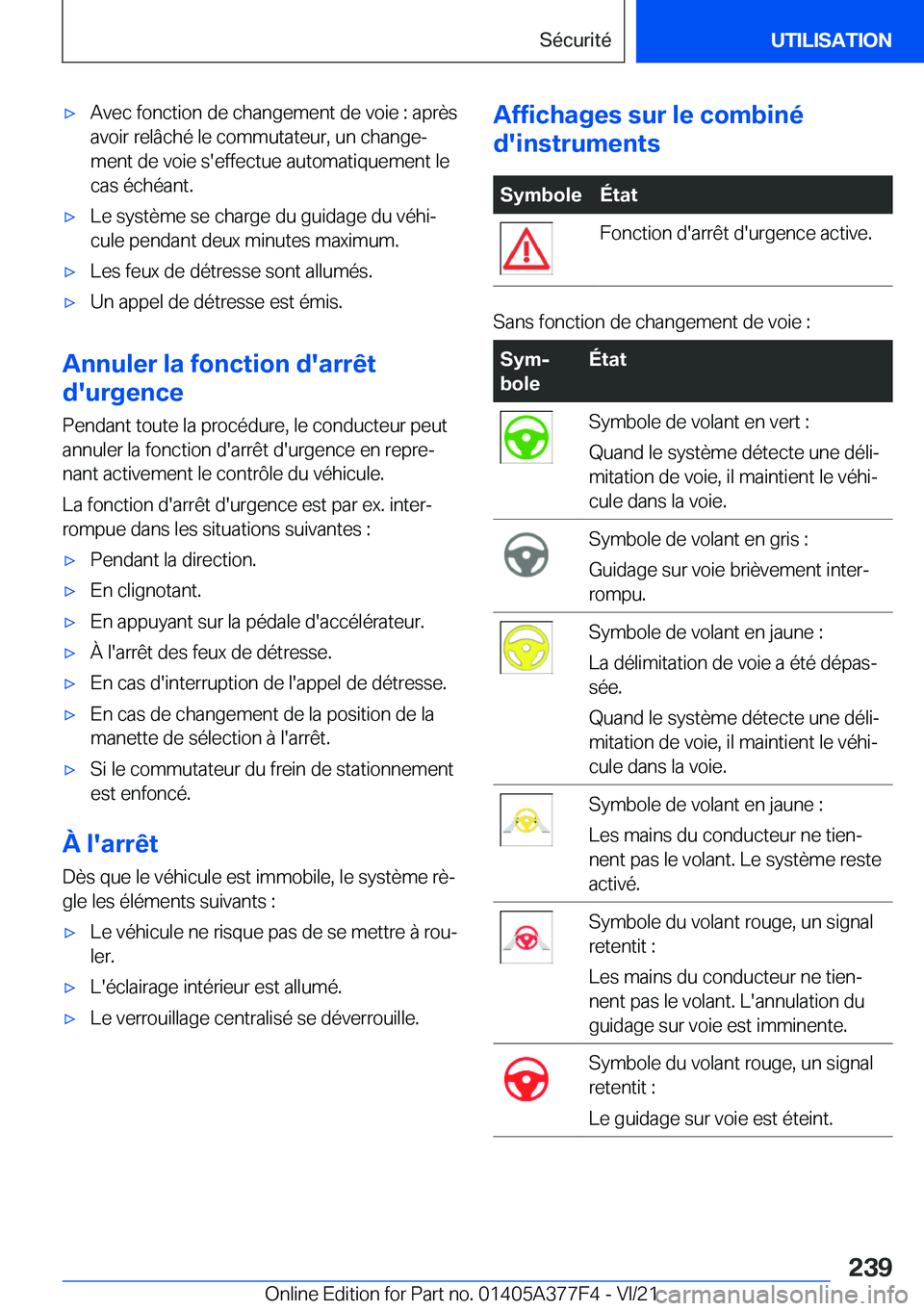 BMW X3 M 2022  Notices Demploi (in French) 'x�A�v�e�c��f�o�n�c�t�i�o�n��d�e��c�h�a�n�g�e�m�e�n�t��d�e��v�o�i�e��:��a�p�r�è�s�a�v�o�i�r��r�e�l�