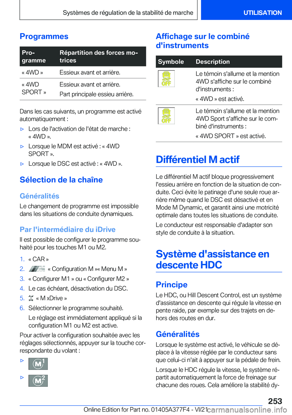 BMW X3 M 2022  Notices Demploi (in French) �P�r�o�g�r�a�m�m�e�s�P�r�oj
�g�r�a�m�m�e�R�é�p�a�r�t�i�t�i�o�n��d�e�s��f�o�r�c�e�s��m�oj
�t�r�i�c�e�s�k��4�W�D��{�E�s�s�i�e�u�x��a�v�a�n�t��e�t��a�r�r�i�è�r�e�.�k��4�W�D
�S�P�O�R�T��{�E�