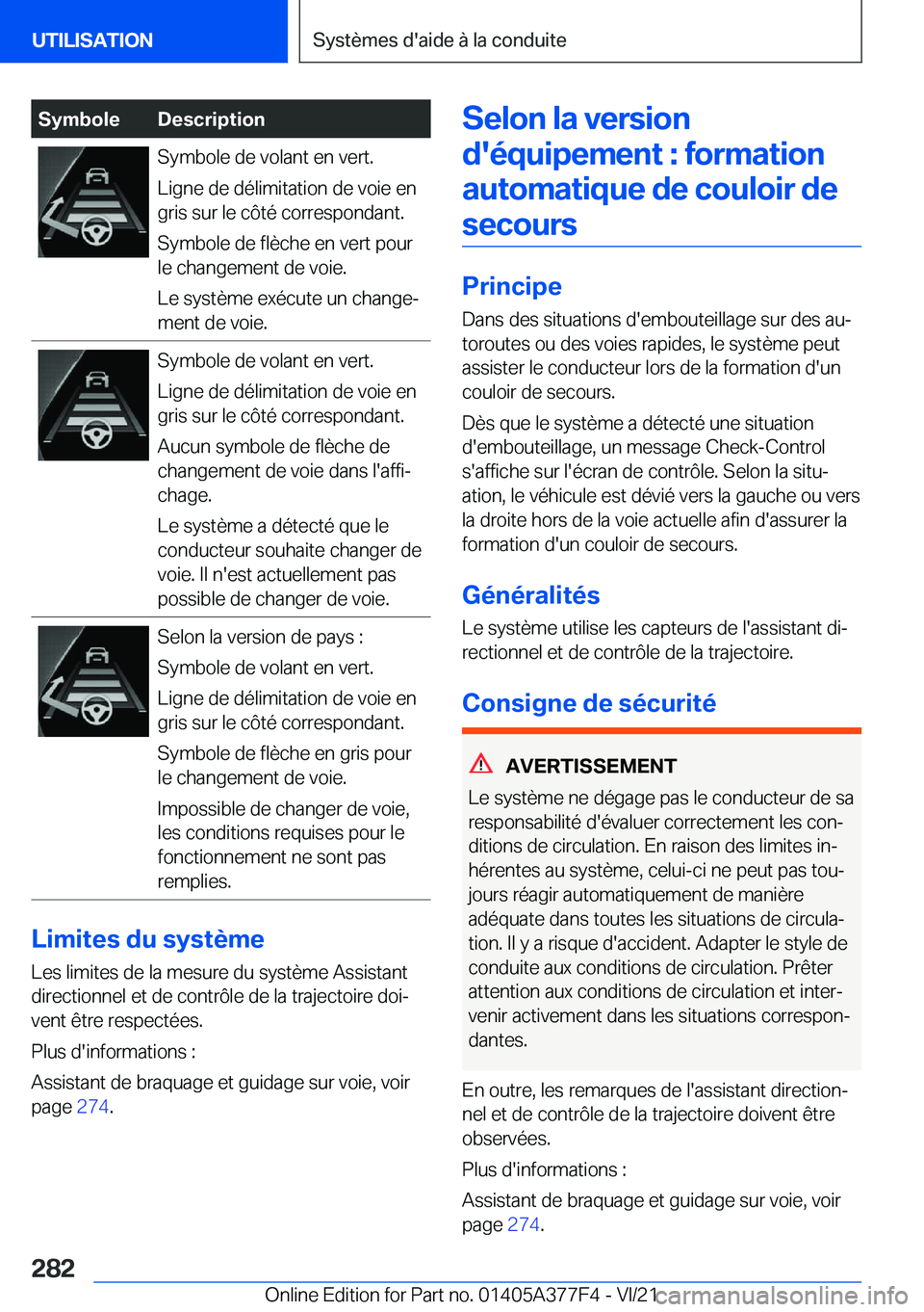 BMW X3 M 2022  Notices Demploi (in French) �S�y�m�b�o�l�e�D�e�s�c�r�i�p�t�i�o�n�S�y�m�b�o�l�e��d�e��v�o�l�a�n�t��e�n��v�e�r�t�.
�L�i�g�n�e��d�e��d�é�l�i�m�i�t�a�t�i�o�n��d�e��v�o�i�e��e�n
�g�r�i�s��s�u�r��l�e��c�